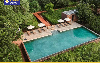 Elevate Swimming Pool Design with Bali Green Sukabumi Stone