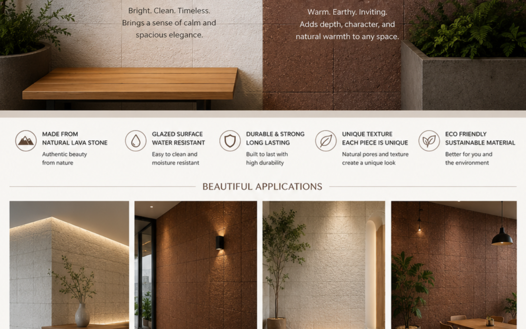 Transform Interior Spaces With Bali Glazed Lava Stone Wall Cladding