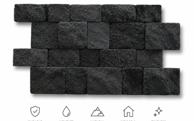 3D Stacked Bali Stone Cladding Ideas For Modern Living Room Walls